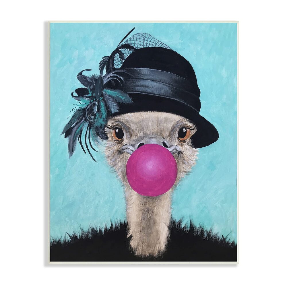 6833 Ostrich Stylish Vintage Black Hat Pink Bubblegum, Design by Coco de